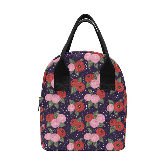Camellia Pattern Print Design CM02 Insulated Lunch Bag