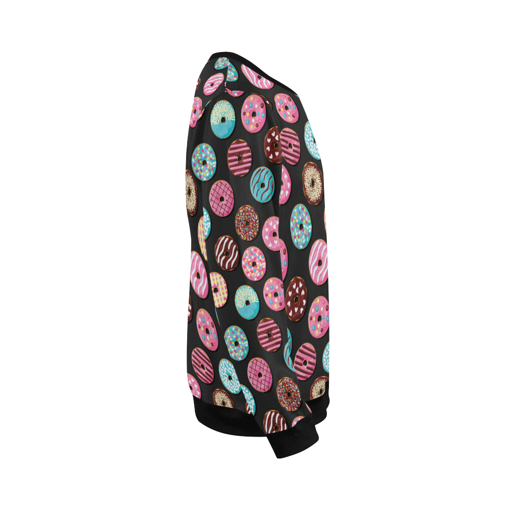 Donut Pattern Print Design DN02 Men Long Sleeve Sweatshirt