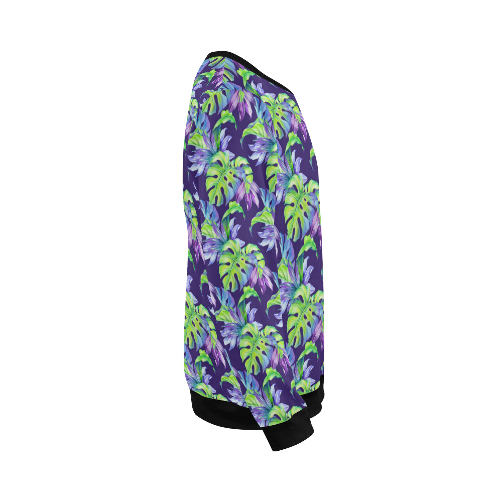 Tropical Flower Pattern Print Design TF019 Men Long Sleeve Sweatshirt