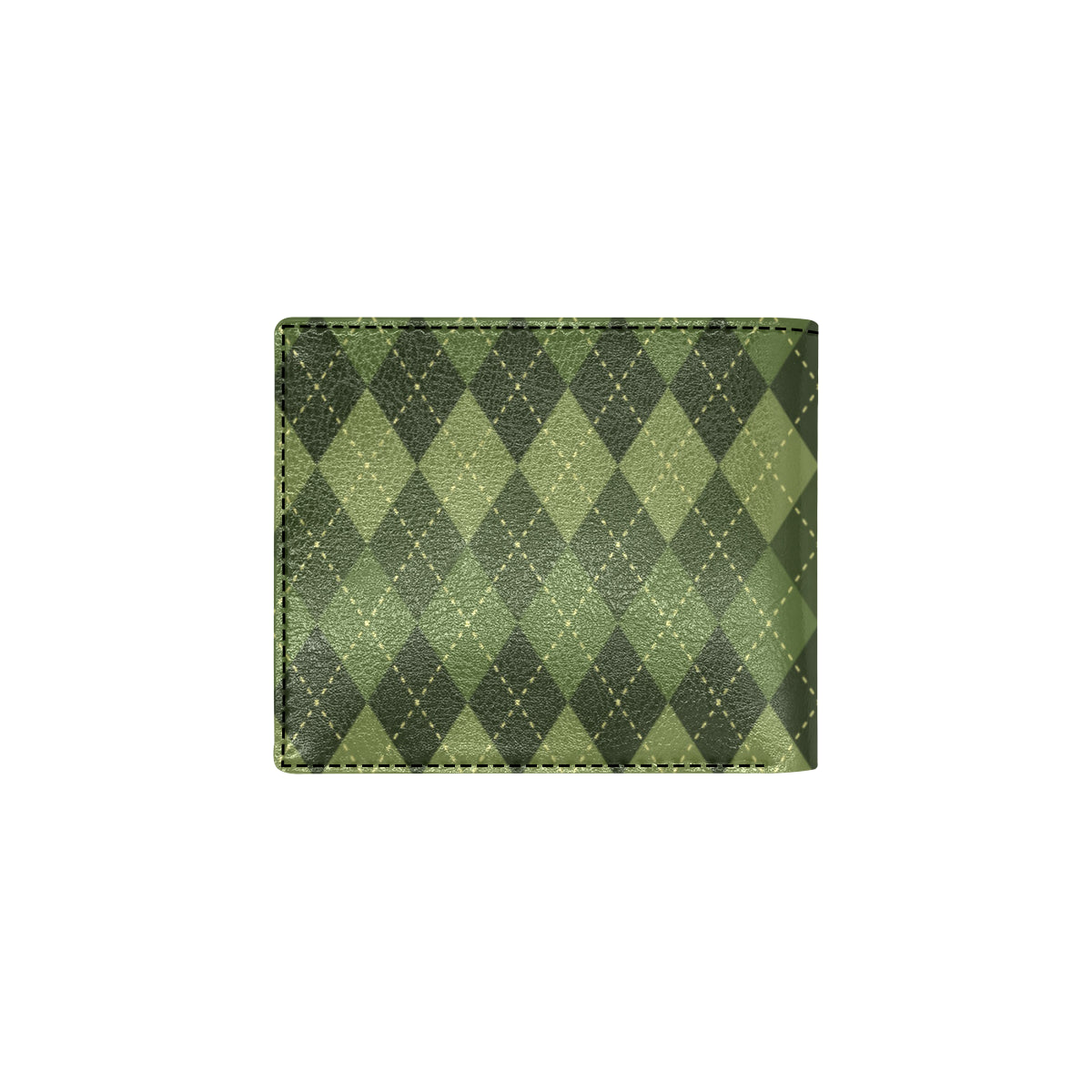Argyle Green Pattern Print Design 01 Men's ID Card Wallet