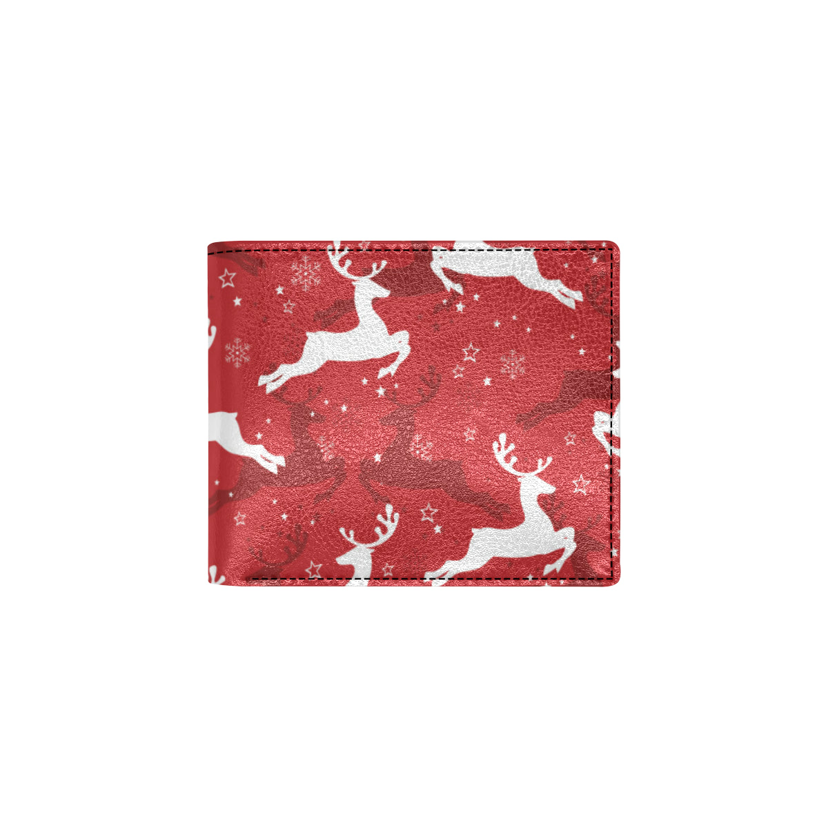 Reindeer Red Pattern Print Design 01 Men's ID Card Wallet