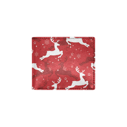 Reindeer Red Pattern Print Design 01 Men's ID Card Wallet