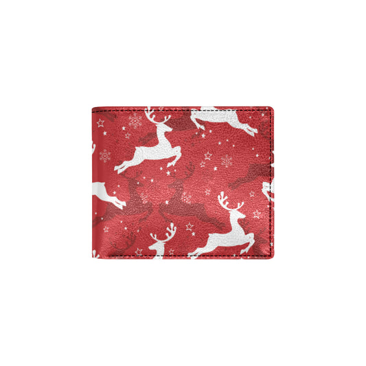 Reindeer Red Pattern Print Design 01 Men's ID Card Wallet