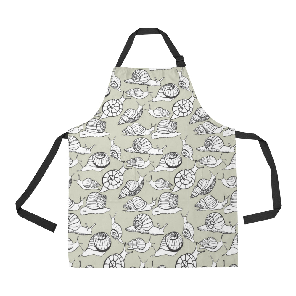 Snail Pattern Print Design 03 Apron with Pocket