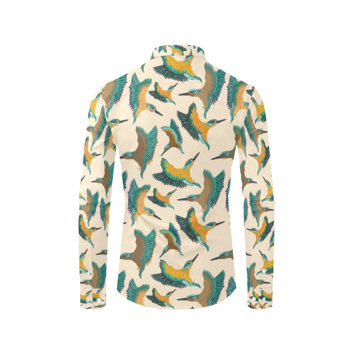 Kingfisher Pattern Print Design 02 Men's Long Sleeve Shirt