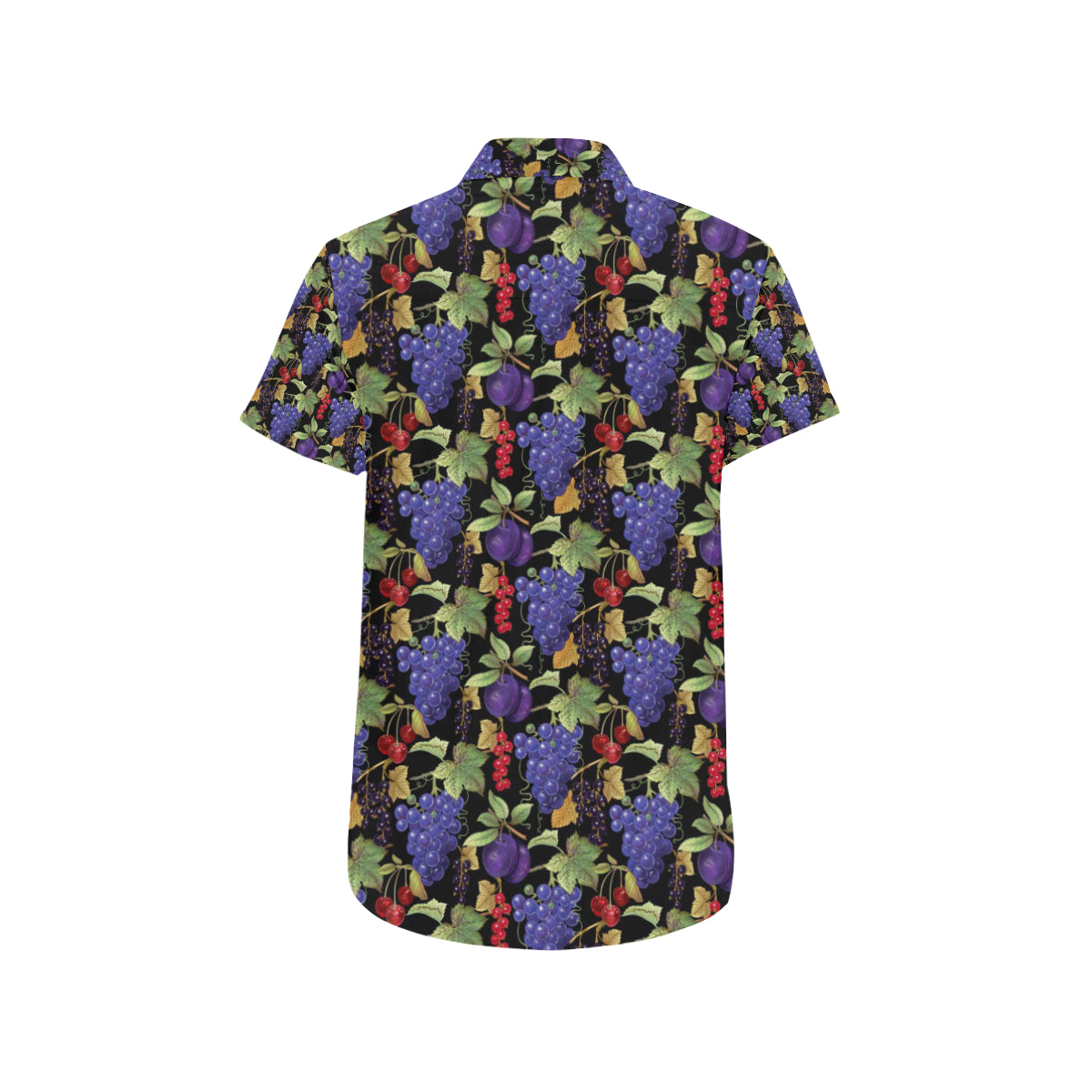 Grape Pattern Print Design GP05 Men's Short Sleeve Button Up Shirt