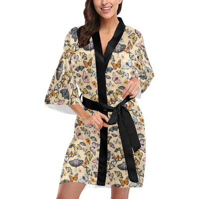 Butterfly Pattern Print Design 04 Women's Short Kimono