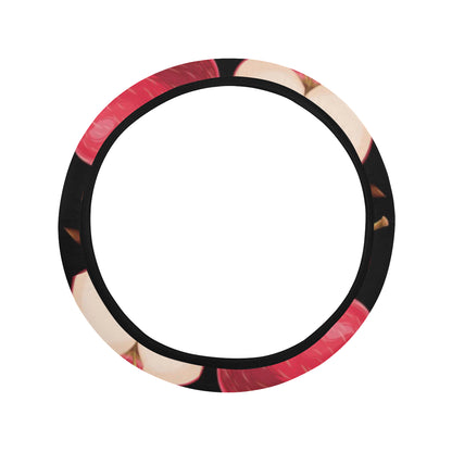 Apple Pattern Print Design AP02 Steering Wheel Cover with Elastic Edge