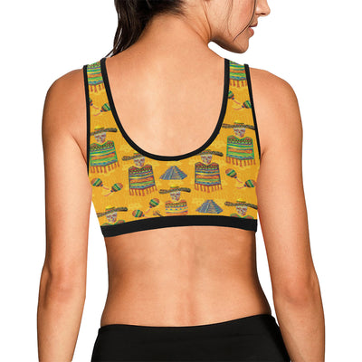 Maracas Mexican Style Pattern Print Design 02 Sports Bra