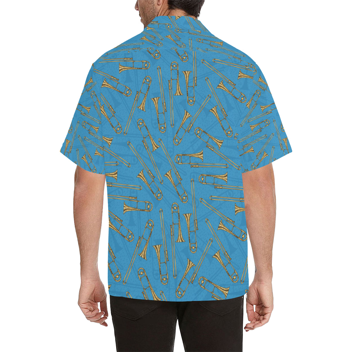 Trombone Pattern Print Design 01 Men's Hawaiian Shirt
