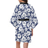 Hibiscus Pattern Print Design HB012 Women Kimono Robe