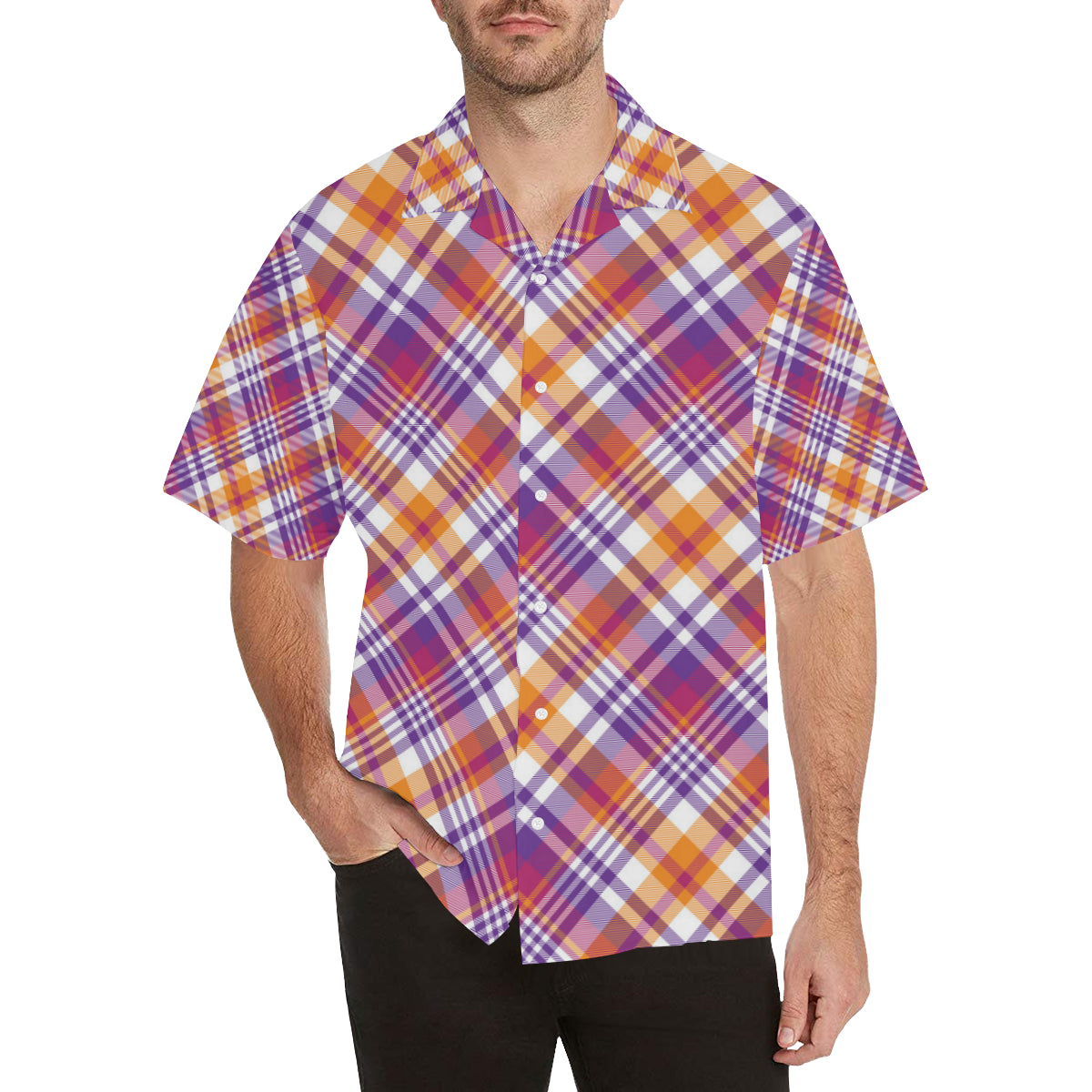 Madras Pattern Print Design 02 Men's Hawaiian Shirt
