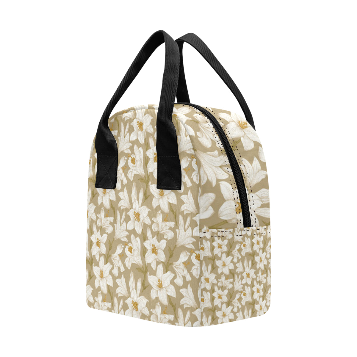 Lily Pattern Print Design LY07 Insulated Lunch Bag