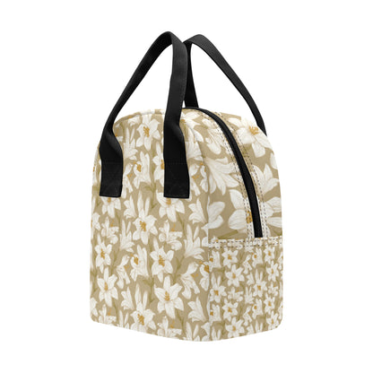 Lily Pattern Print Design LY07 Insulated Lunch Bag