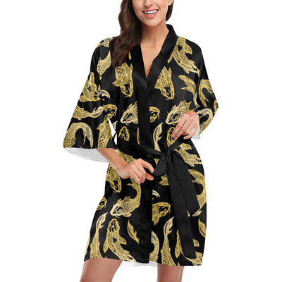 KOI Fish Pattern Print Design 03 Women's Short Kimono