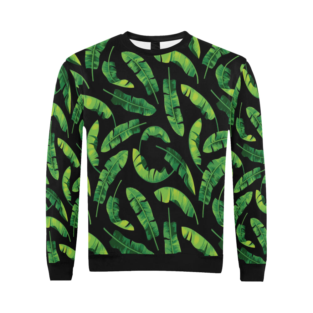 Banana Leaf Pattern Print Design BL02 Men Long Sleeve Sweatshirt