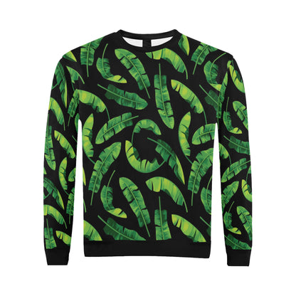 Banana Leaf Pattern Print Design BL02 Men Long Sleeve Sweatshirt
