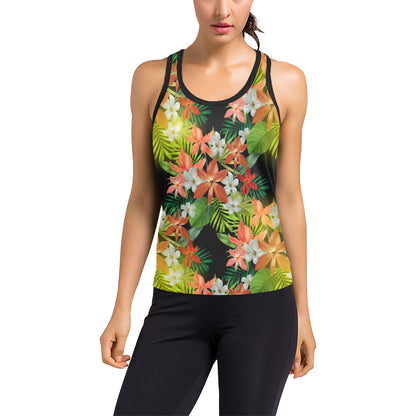 Amaryllis Pattern Print Design AL07 Women's Racerback Tank Top