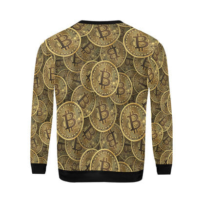 Bitcoin Pattern Print Design DO01 Men Long Sleeve Sweatshirt