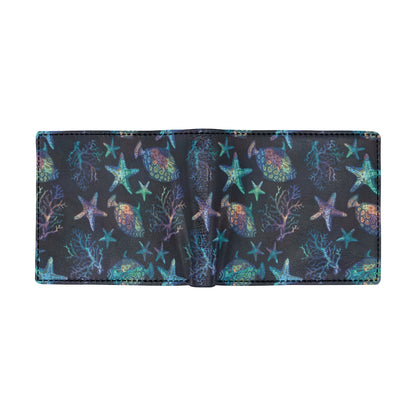 Starfish Pattern Print Design 01 Men's ID Card Wallet