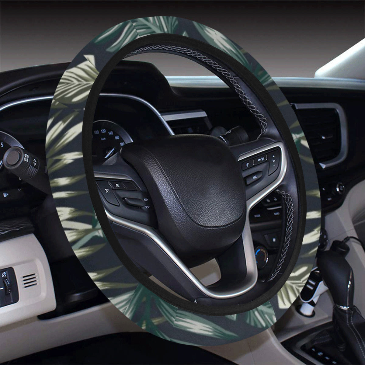 Bird Of Paradise Pattern Print Design BOP02 Steering Wheel Cover with Elastic Edge