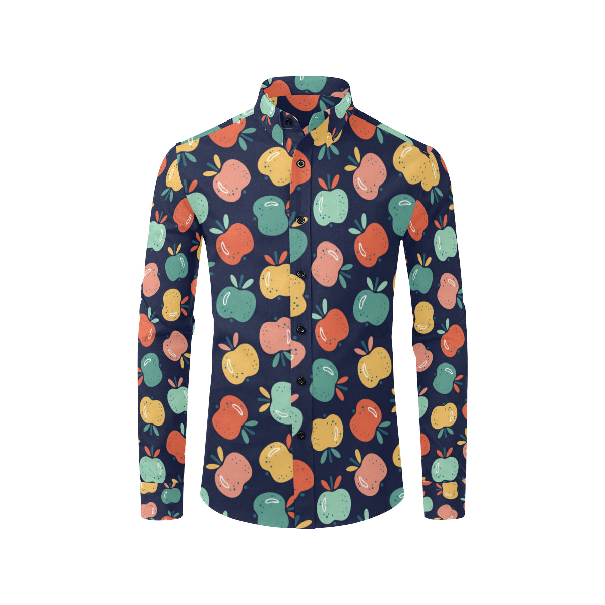 Apple Pattern Print Design AP09 Men's Long Sleeve Shirt