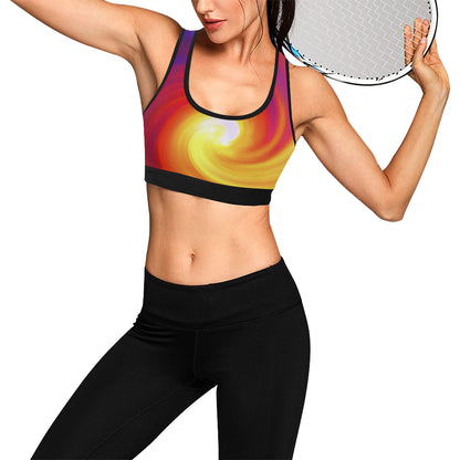 Vortex Twist Swirl Flame Themed Sports Bra
