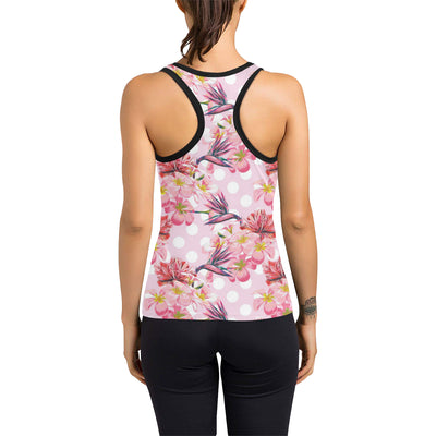 Bird Of Paradise Pattern Print Design BOP011 Women's Racerback Tank Top