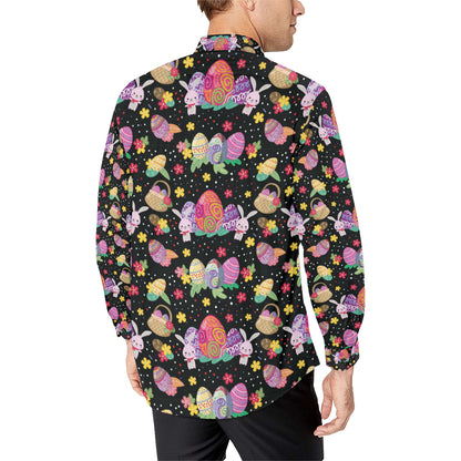 Easter Eggs Pattern Print Design RB06 Men's Long Sleeve Shirt