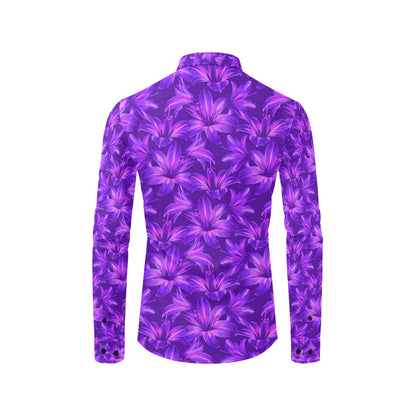 Amaryllis Pattern Print Design AL03 Men's Long Sleeve Shirt