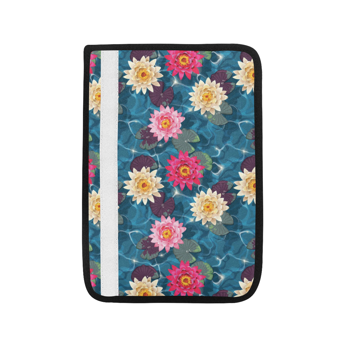Water Lily Pattern Print Design WL05 Car Seat Belt Cover