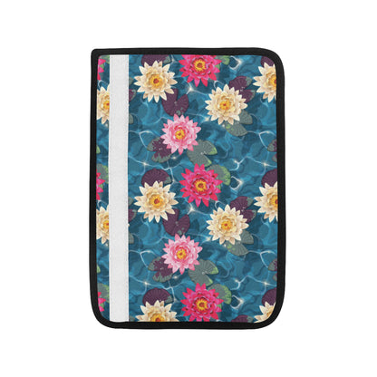Water Lily Pattern Print Design WL05 Car Seat Belt Cover