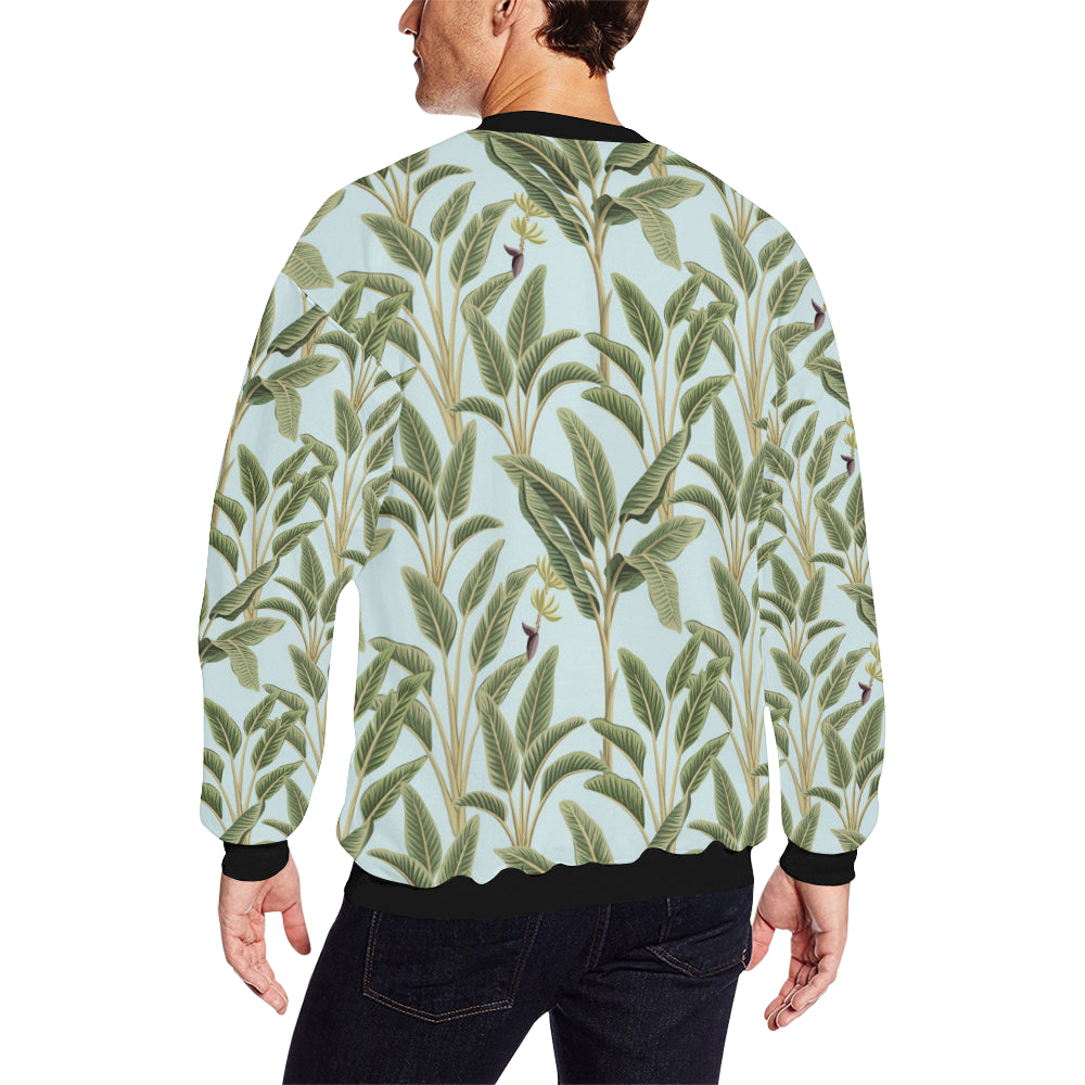 Banana Leaf Pattern Print Design BL03 Men Long Sleeve Sweatshirt