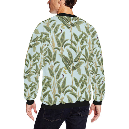 Banana Leaf Pattern Print Design BL03 Men Long Sleeve Sweatshirt