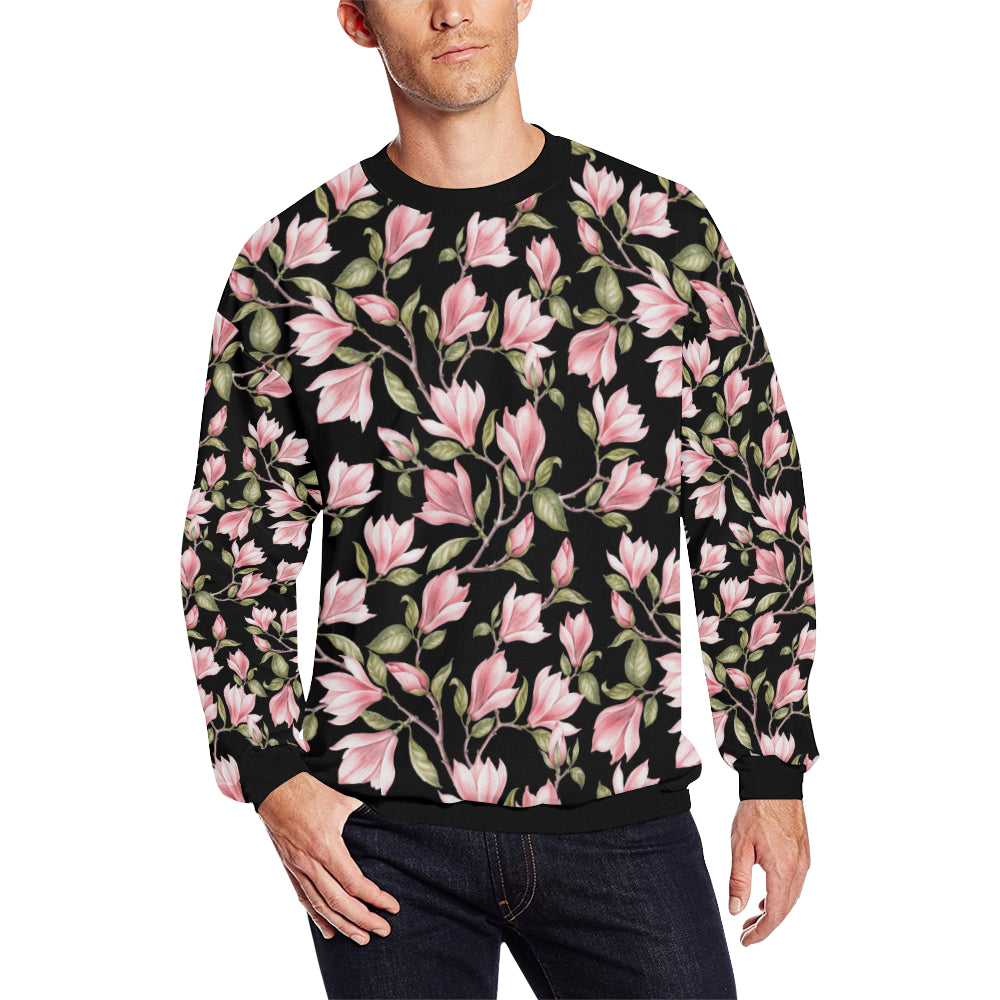 Magnolia Pattern Print Design MAG03 Men Long Sleeve Sweatshirt