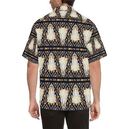 Buffalo Head Pattern Print Design 03 Men's Hawaiian Shirt