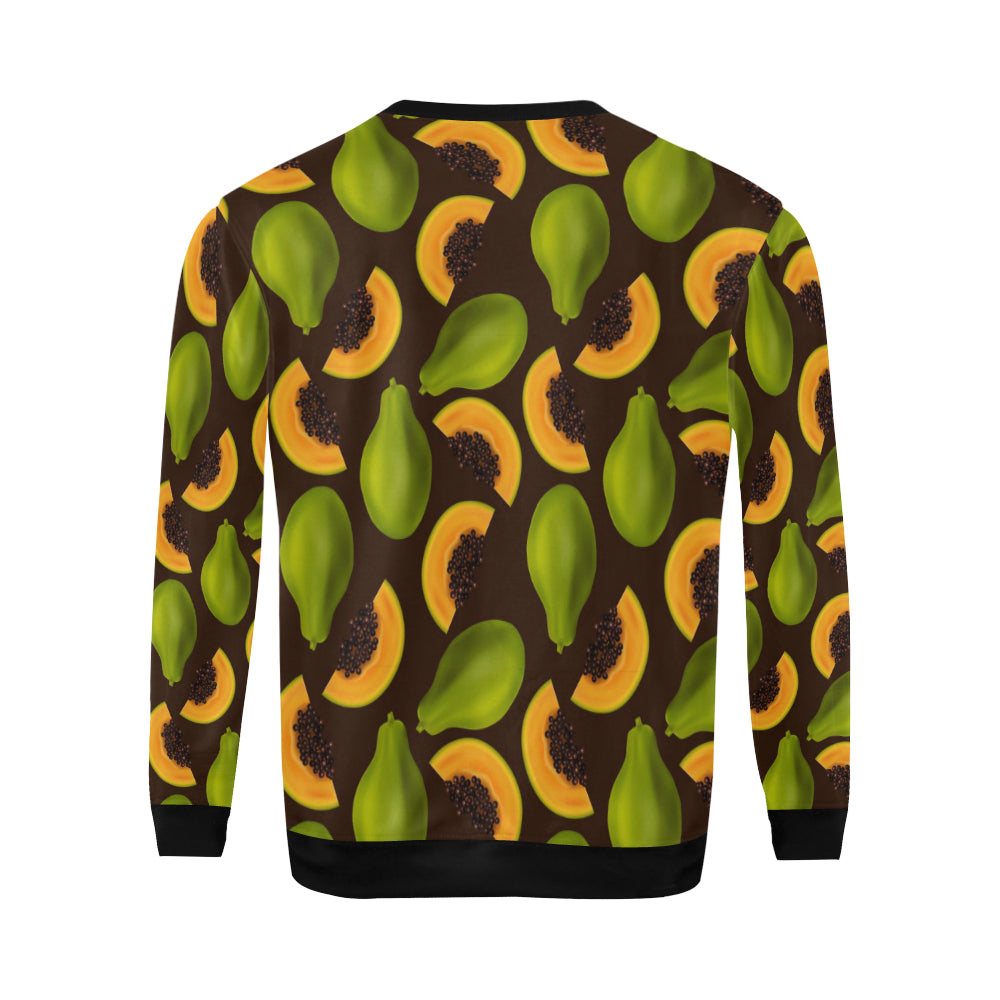 Papaya Pattern Print Design PP04 Men Long Sleeve Sweatshirt