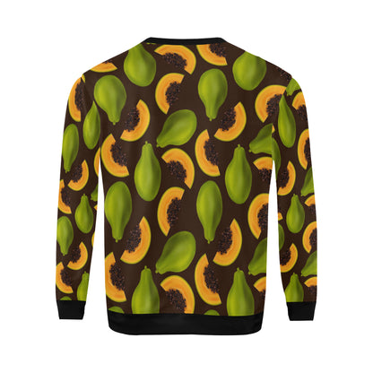 Papaya Pattern Print Design PP04 Men Long Sleeve Sweatshirt