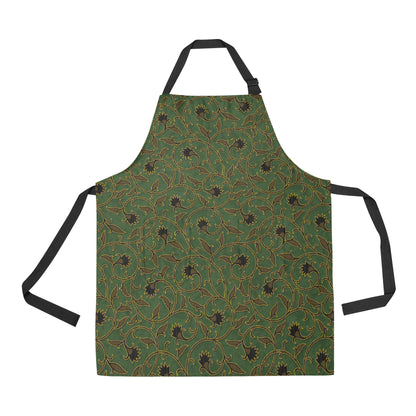 Brocade Pattern Print Design 02 Apron with Pocket