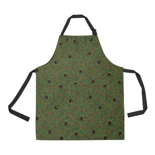 Brocade Pattern Print Design 02 Apron with Pocket