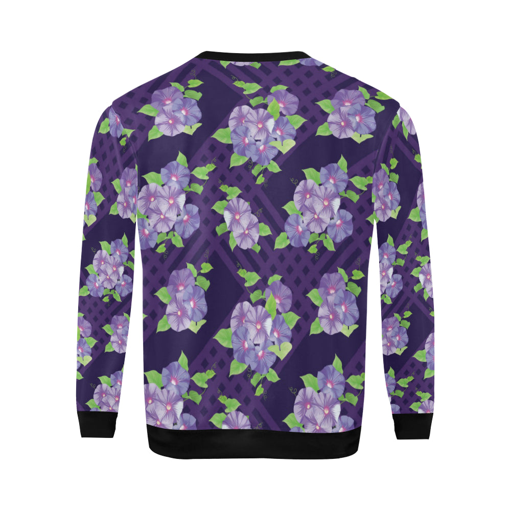 Morning Glory Pattern Print Design MG03 Men Long Sleeve Sweatshirt