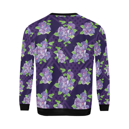 Morning Glory Pattern Print Design MG03 Men Long Sleeve Sweatshirt