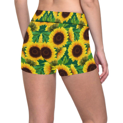 Sunflower Pattern Print Design SF02 Yoga Shorts