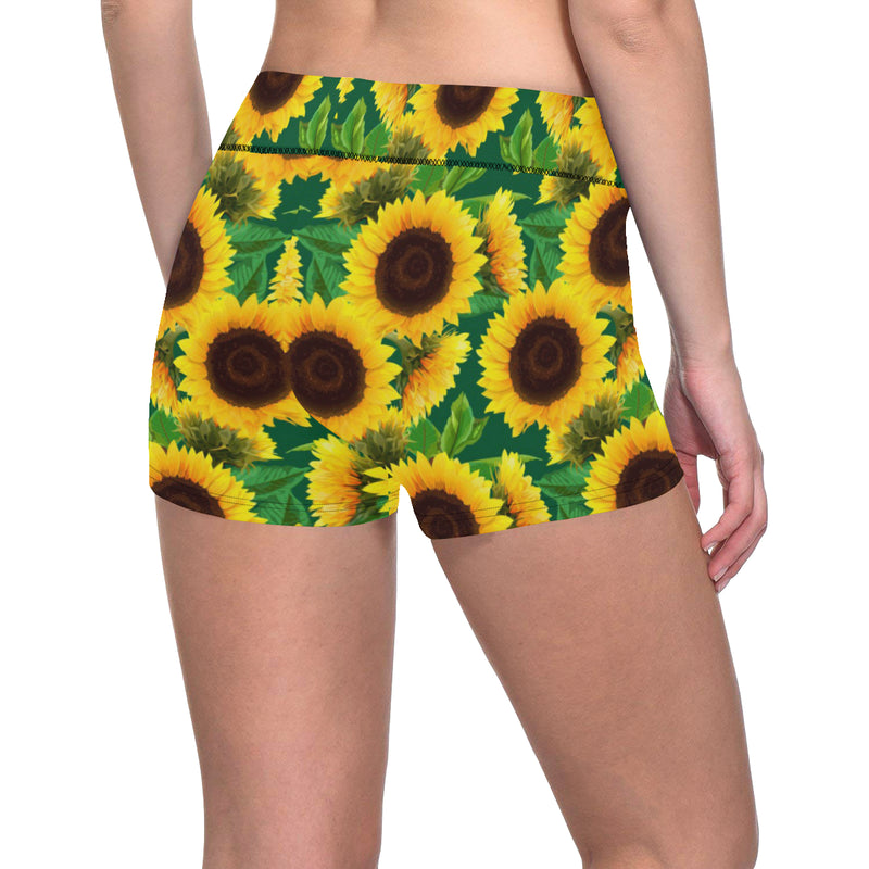 Sunflower Pattern Print Design SF02 Yoga Shorts