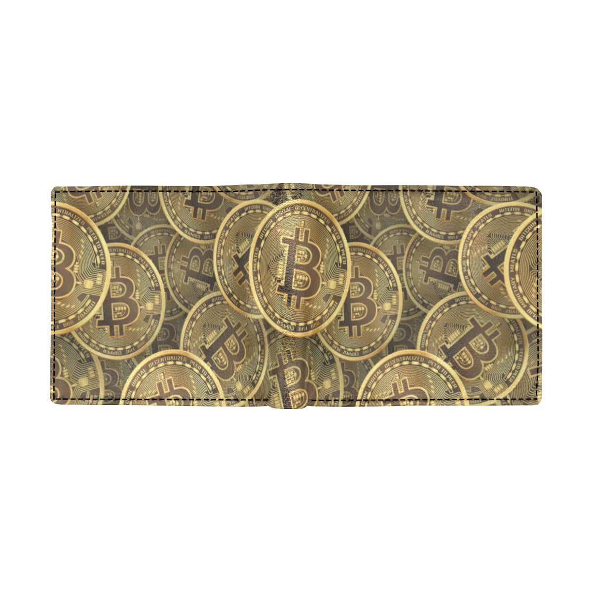 Bitcoin Pattern Print Design DO01 Men's ID Card Wallet