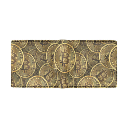 Bitcoin Pattern Print Design DO01 Men's ID Card Wallet