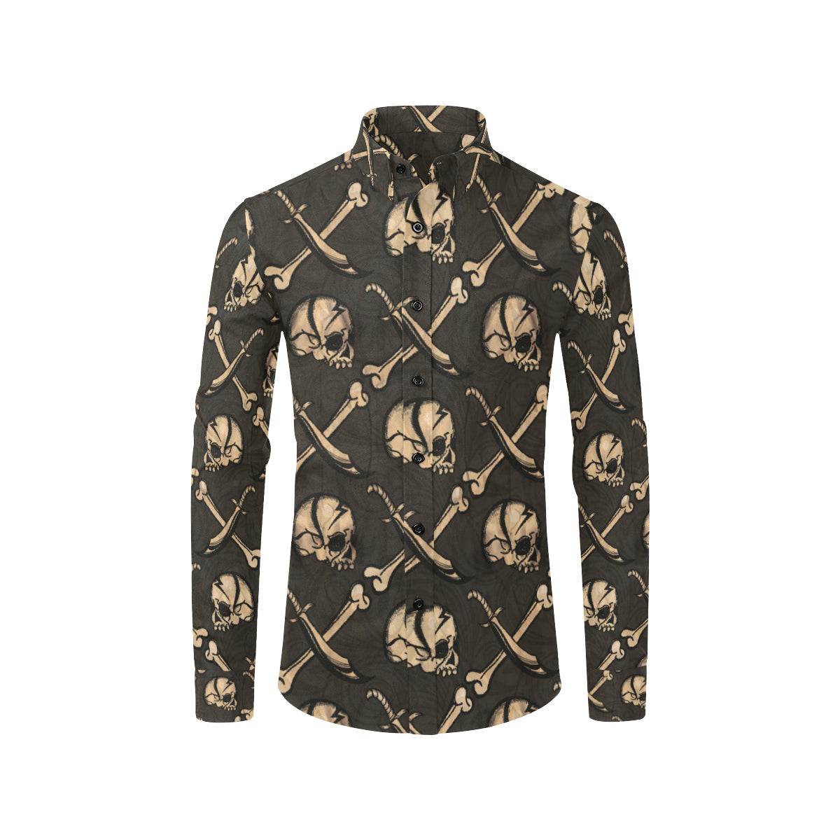 Pirate Pattern Print Design A03 Men's Long Sleeve Shirt