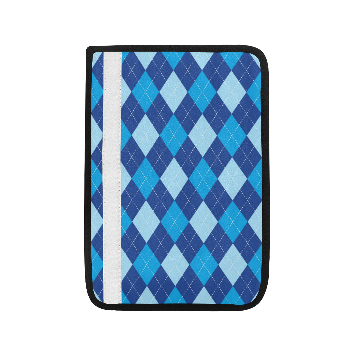 Argyle Blue Pattern Print Design 02 Car Seat Belt Cover