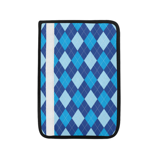 Argyle Blue Pattern Print Design 02 Car Seat Belt Cover