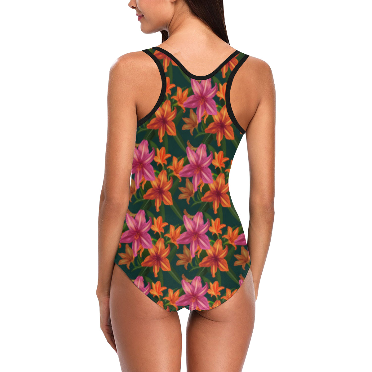 Amaryllis Pattern Print Design AL01 Women Swimsuit